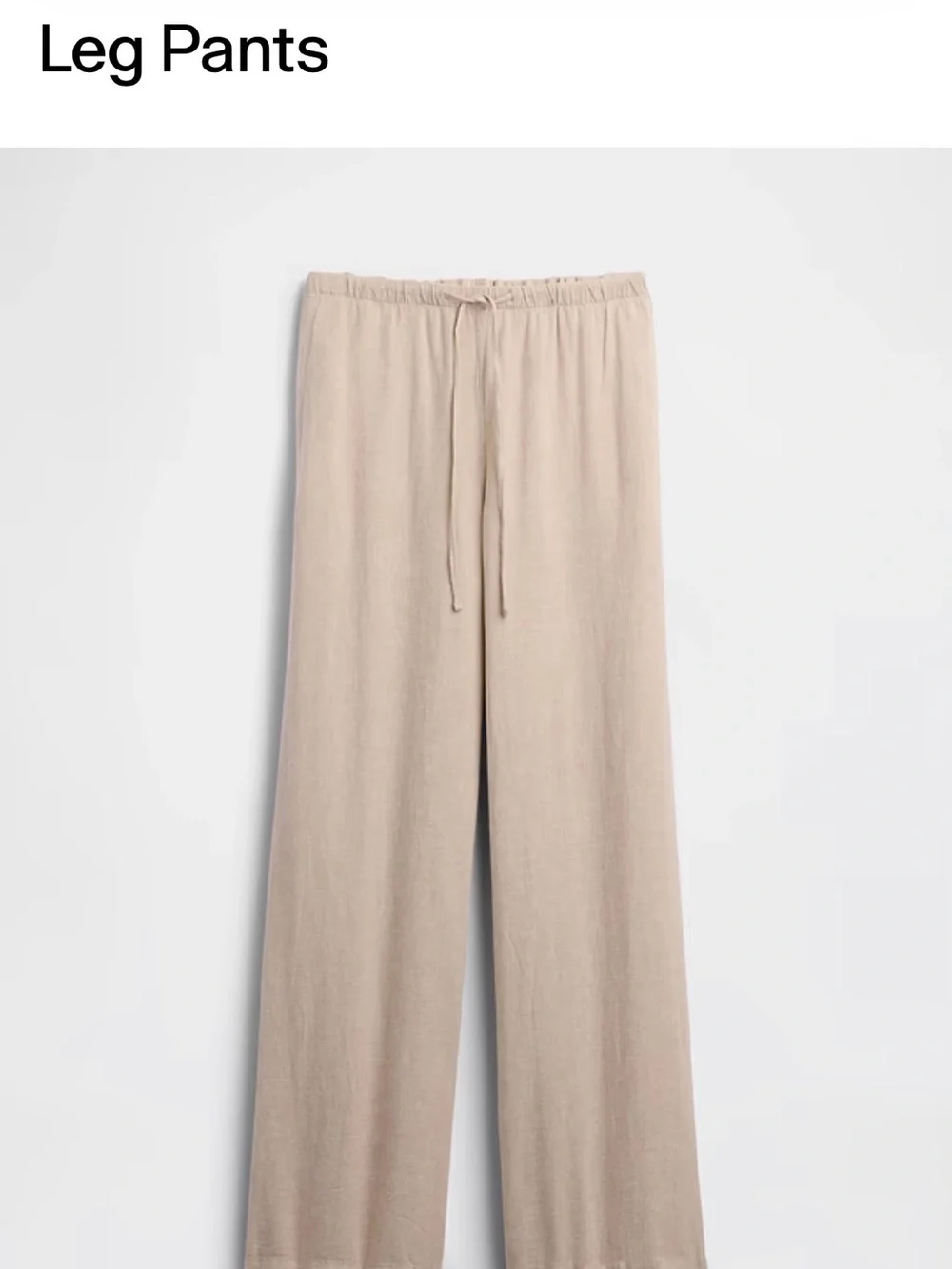 Gap Factory- Linen Blend Drawstring Wide-Leg Pants - color Flax Linen